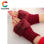 CALLISTA Wool Gloves Fancy Winter Women Girls wool Gloves Knitting wool gloves Keep Warm Short Mitten Fingerless Lady Girl Half Finger Gloves