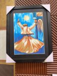 Qalander Mystic Moonlit Sufi Dervish Painting - Modern Impressionist Spiritual Wall Art - Framed Rumi Whirling Dance Canvas Art