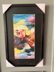 Colorful Abstract Woman Portrait Painting - Modern Impressionist Female Face Canvas Art - Vibrant Textured Wall Art with Sleek Black Frame