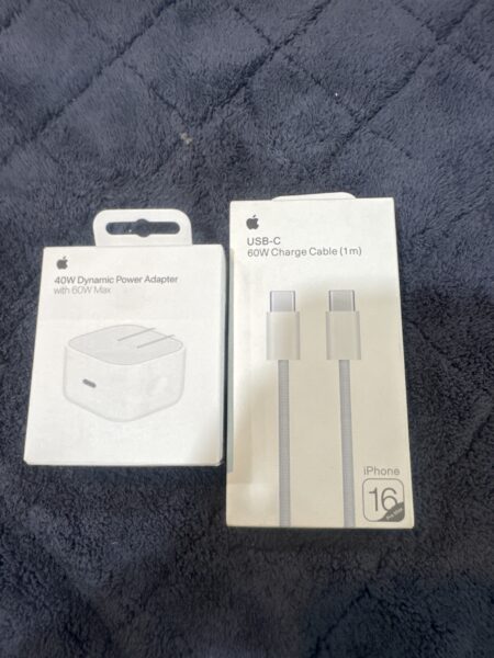 iphone original charger plus c to c cable deal | 40-60 watt