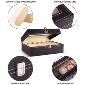 RIGOUT watch organizer's sleek design comes with 6 cushion holds and a glass lid. With the transparent, glass top, you can display your collection in any eminent spot, in a sophisticated way that delights.